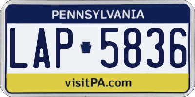 PA license plate LAP5836