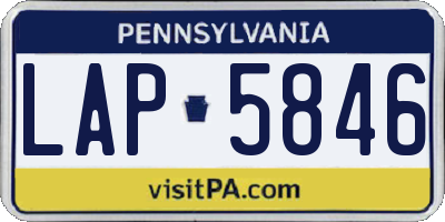 PA license plate LAP5846