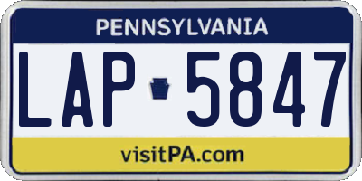 PA license plate LAP5847