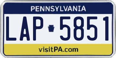 PA license plate LAP5851