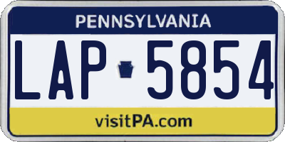 PA license plate LAP5854