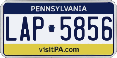 PA license plate LAP5856