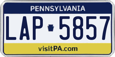 PA license plate LAP5857