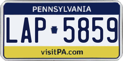 PA license plate LAP5859