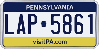 PA license plate LAP5861