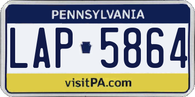 PA license plate LAP5864