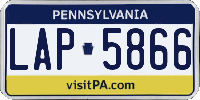 PA license plate LAP5866