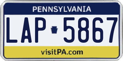 PA license plate LAP5867