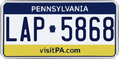 PA license plate LAP5868