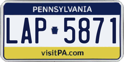 PA license plate LAP5871