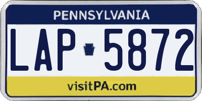 PA license plate LAP5872