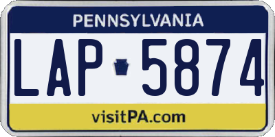 PA license plate LAP5874