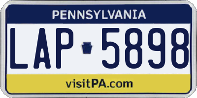 PA license plate LAP5898