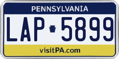 PA license plate LAP5899