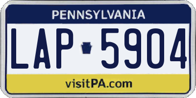 PA license plate LAP5904