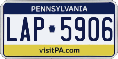PA license plate LAP5906