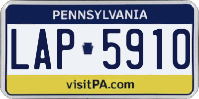 PA license plate LAP5910