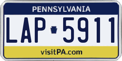 PA license plate LAP5911