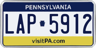 PA license plate LAP5912