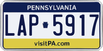 PA license plate LAP5917