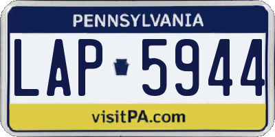 PA license plate LAP5944
