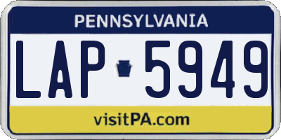 PA license plate LAP5949