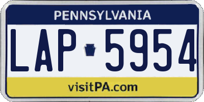 PA license plate LAP5954
