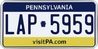 PA license plate LAP5959
