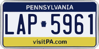 PA license plate LAP5961