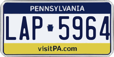 PA license plate LAP5964