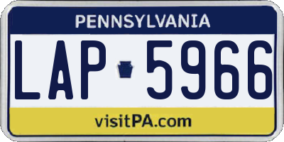 PA license plate LAP5966