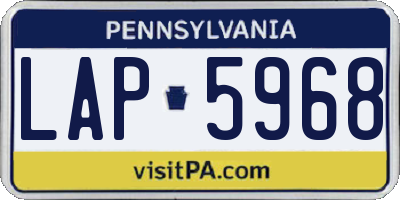 PA license plate LAP5968