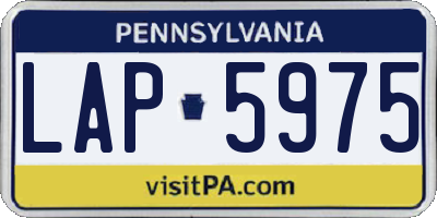 PA license plate LAP5975