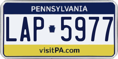 PA license plate LAP5977