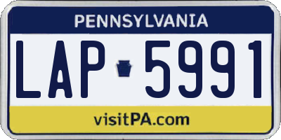 PA license plate LAP5991