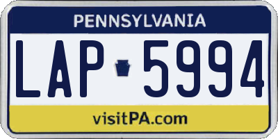 PA license plate LAP5994