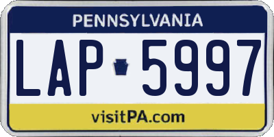 PA license plate LAP5997