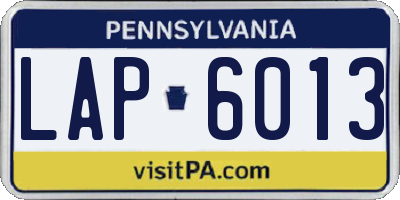 PA license plate LAP6013