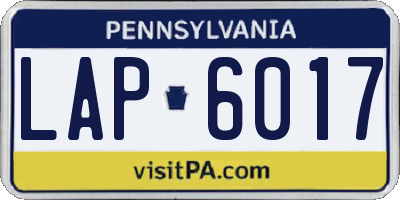PA license plate LAP6017