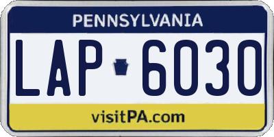 PA license plate LAP6030