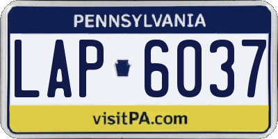 PA license plate LAP6037