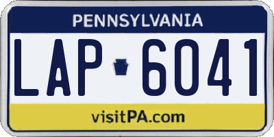 PA license plate LAP6041