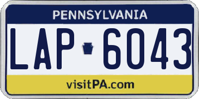 PA license plate LAP6043