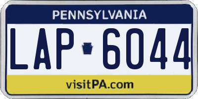 PA license plate LAP6044