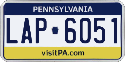 PA license plate LAP6051