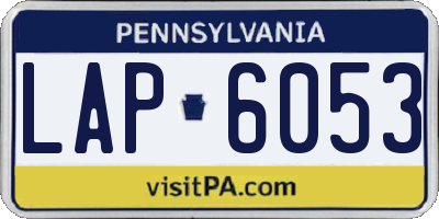 PA license plate LAP6053