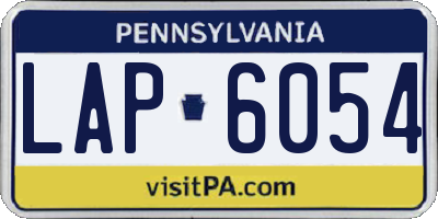 PA license plate LAP6054