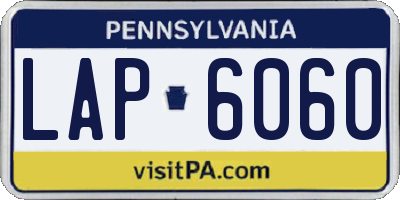 PA license plate LAP6060