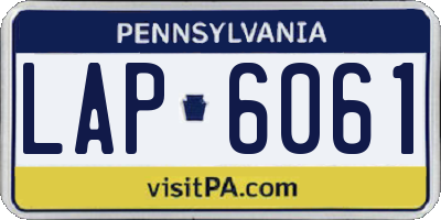 PA license plate LAP6061