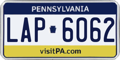 PA license plate LAP6062